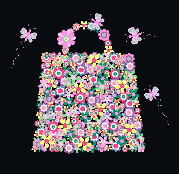 Цветочная сумка — стоковый вектор