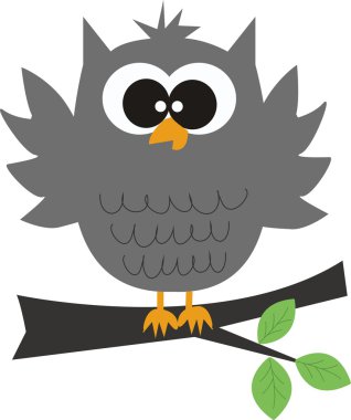 A grey owl clipart