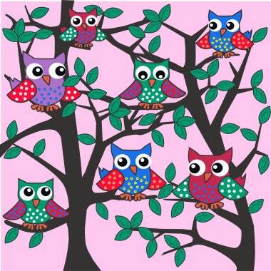 Owl background clipart