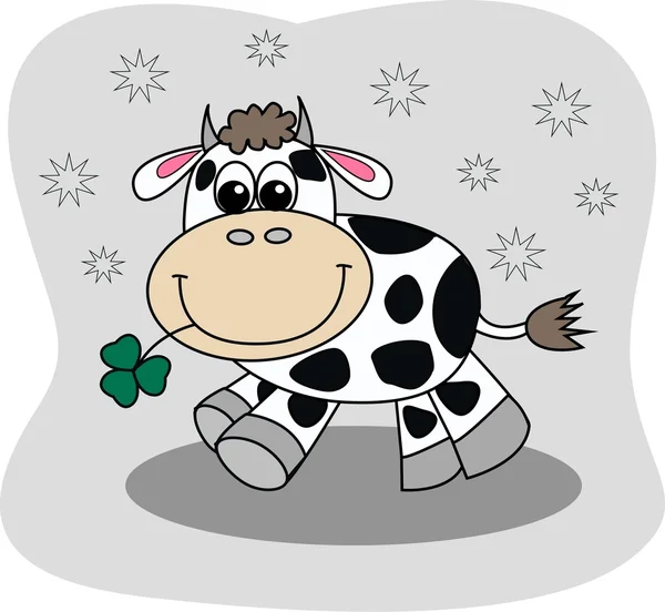 Een gelukkig koe — Stockvector