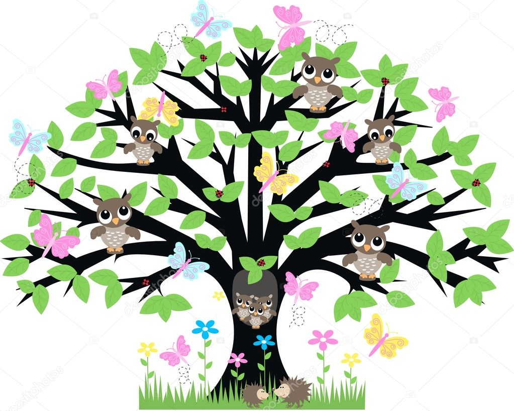 A tree full of owls