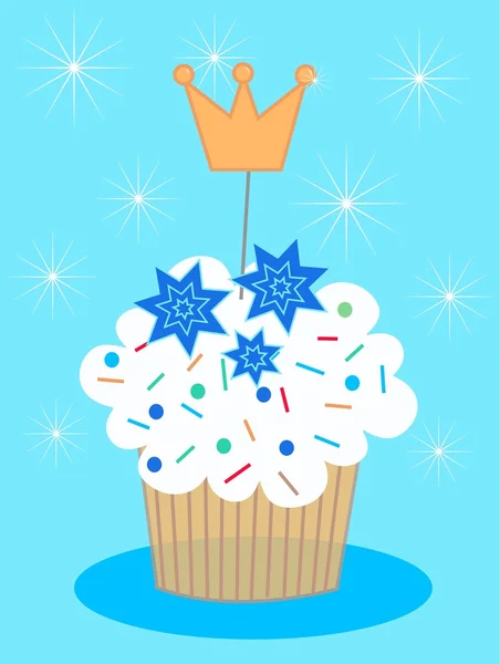 Cupcake met een kroon — Stockvector