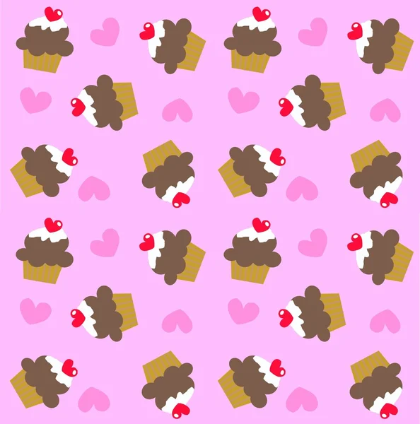 Seamless cupcake pattern — Stock Vector