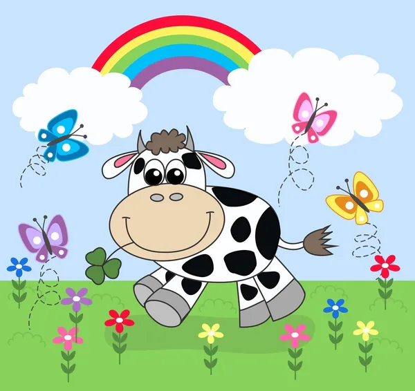 Happy cow — Stock vektor