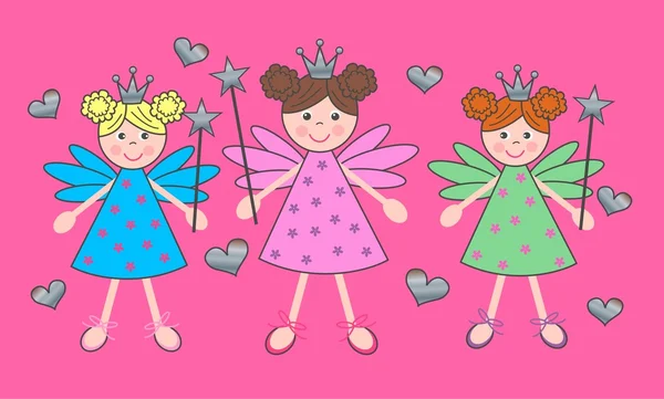 Fairy elf meisjes kinderen — Stockvector