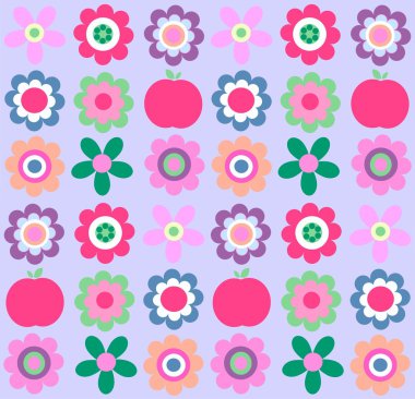 Seamless flower pattern clipart