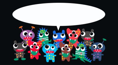 Colourful monsters clipart