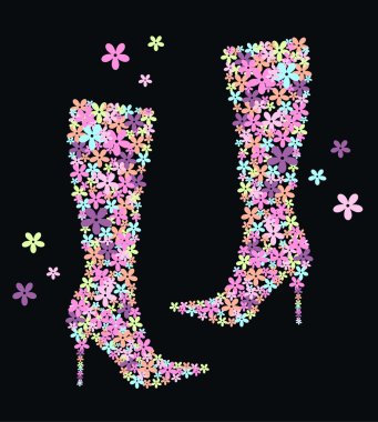 Flower boots clipart