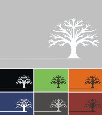 Oak tree card clipart