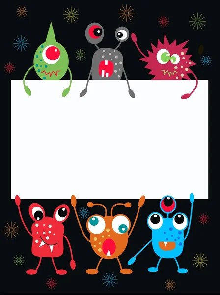 Monsters with a placard — Stock Vector