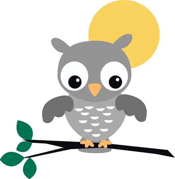 A cute little grey owl — Stock Vector
