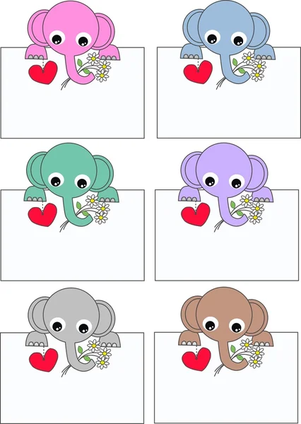 Elephant inviter tag signe anniversaire — Image vectorielle