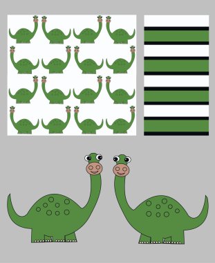 Three different patterns clipart