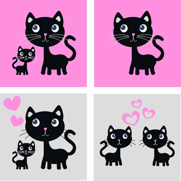 甜的黑猫 — 图库矢量图片