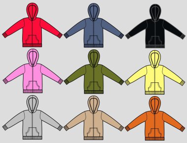 Hoodie collection fashion industry clipart