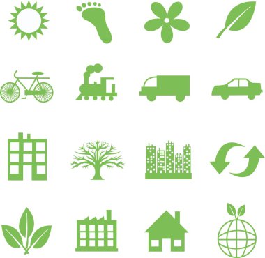 Yeşil ekoloji simgeler