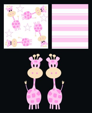 Three different patterns clipart