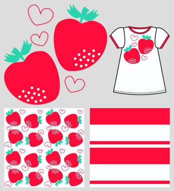 Pattern for childrens clothes clipart