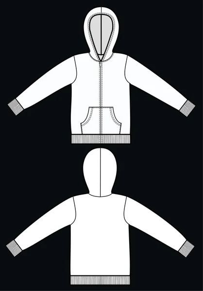 Vêtement croquis pull à capuche — Image vectorielle