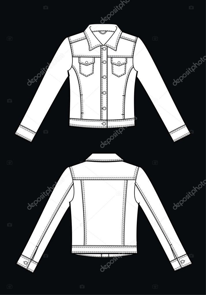 Garment sketch of a jacket — Stock Vector © popocorn #7934734