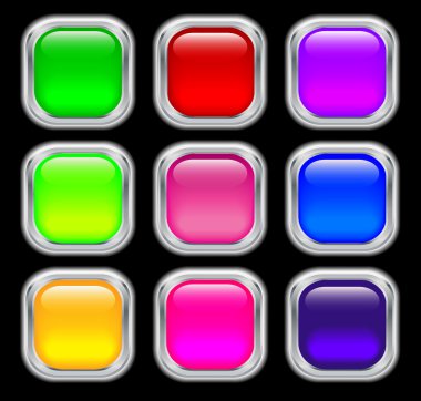 Set of glass buttons clipart