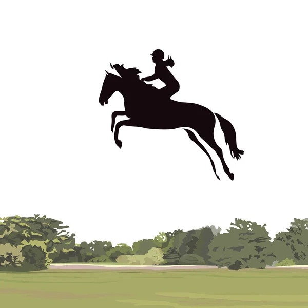 Cheval sautant — Image vectorielle