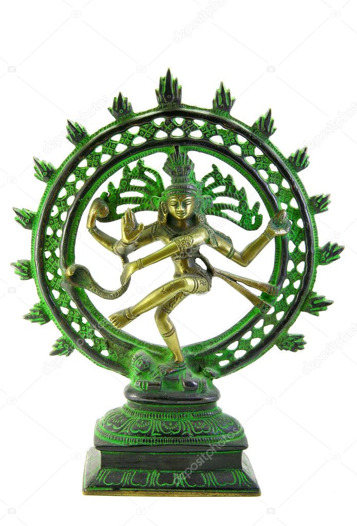 Statue of Shiva Lord of Dance on white background