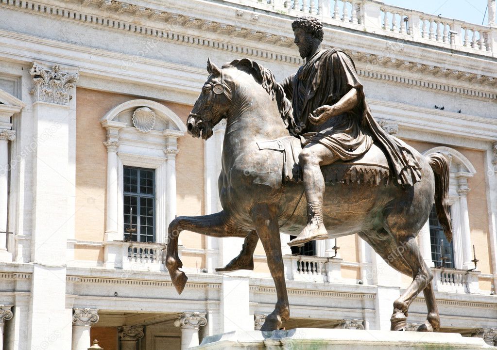 The Equestrian Statue of Marcus Aurelius in Rome, Italy