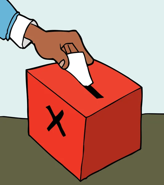 stock vector Hand casting ballot