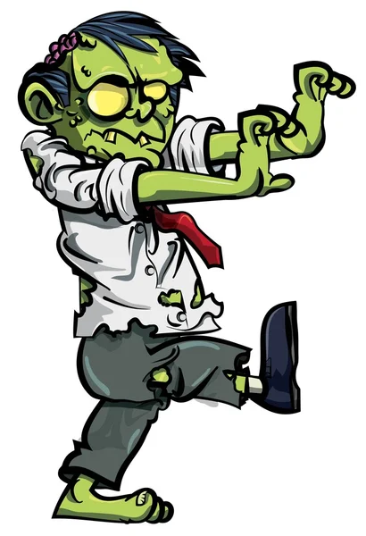 Cartone animato zombie uomo d'affari stalking Illustrazioni Stock Royalty Free