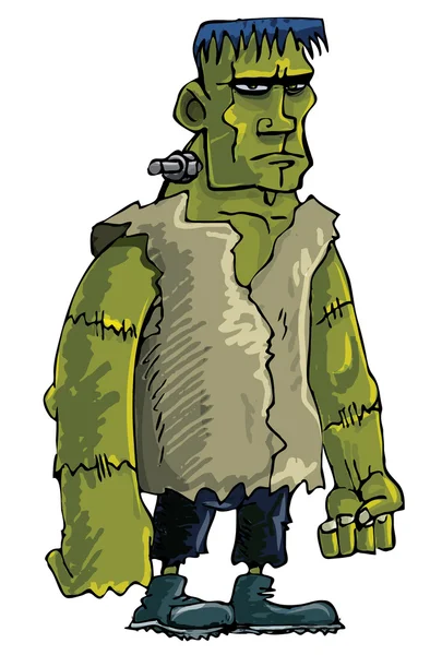 Monstruo Frankenstein verde de dibujos animados — Vector de stock