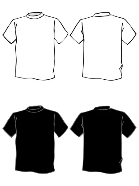 T shirt template in black and white — Stock Vector