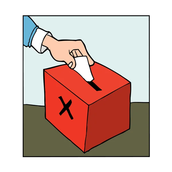 Ручне лиття голосів у полі для голосування — стоковий вектор
