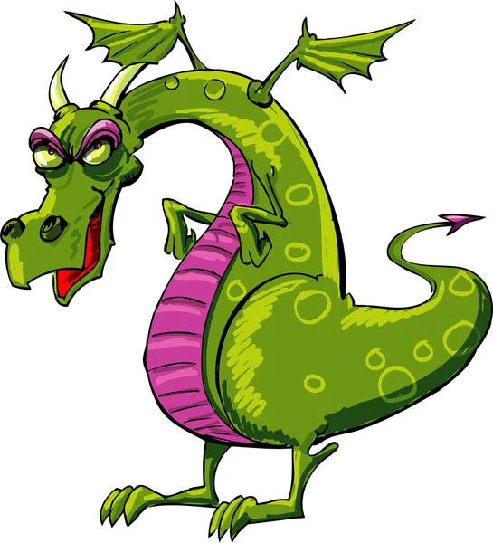 Méchant dragon dessin animé — Image vectorielle