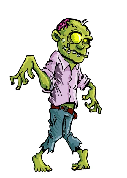 Cartoon zombie izolované na bílém — Stockový vektor