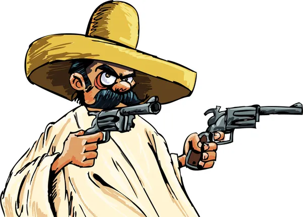 Карикатура на мексиканца с оружием — стоковый вектор
