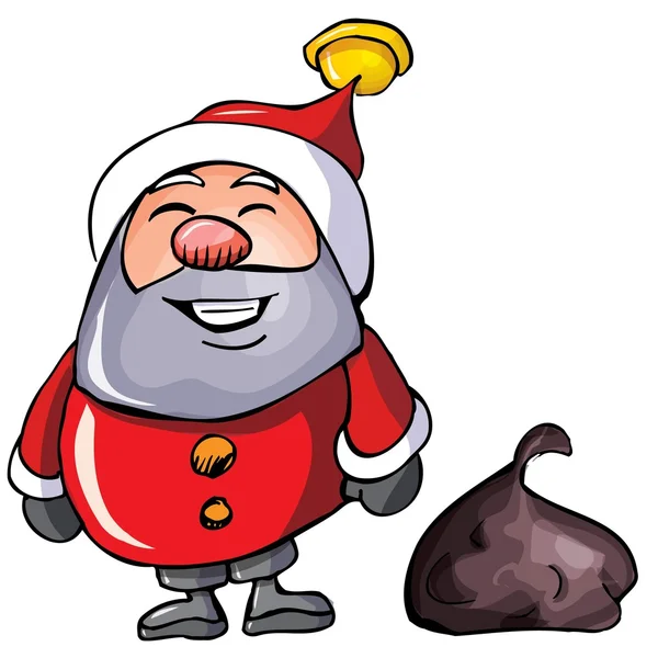 Rajzfilm Santa, fehér szakállal — Stock Vector