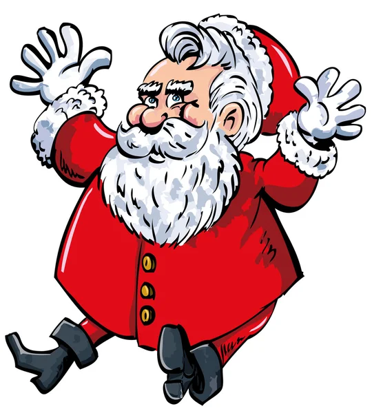 Rajzfilm Santa, fehér szakállal — Stock Vector