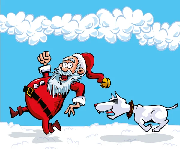 Noel Baba beyaz sakalı ile çizgi film. — Stockvector