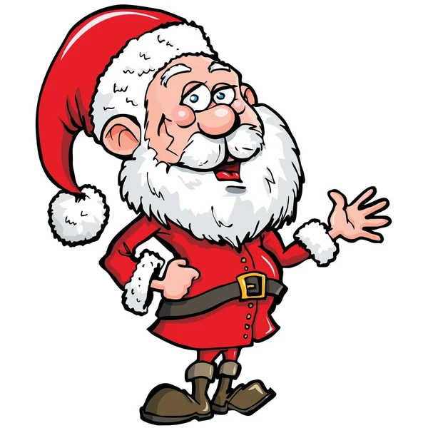 卡通长着白胡子的圣诞老人 — 图库矢量图片