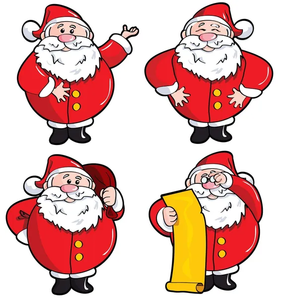 Conjunto de dibujos animados Santa — Vector de stock