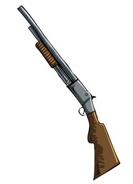 Hand drawn illustration of shotgun clipart