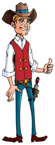Cartoon cowboy met een pistool riem — Stockvector