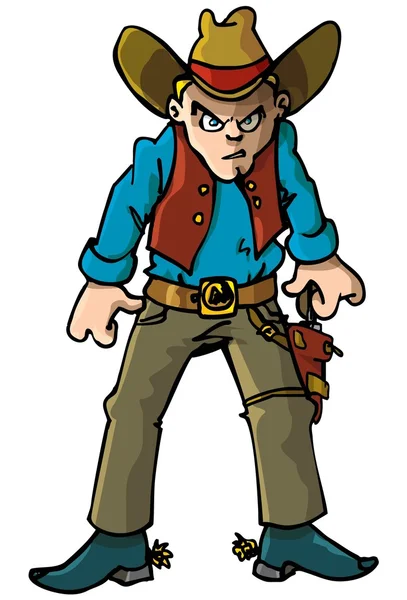 Cartoon cowboy with a gun belt — Stock Vector