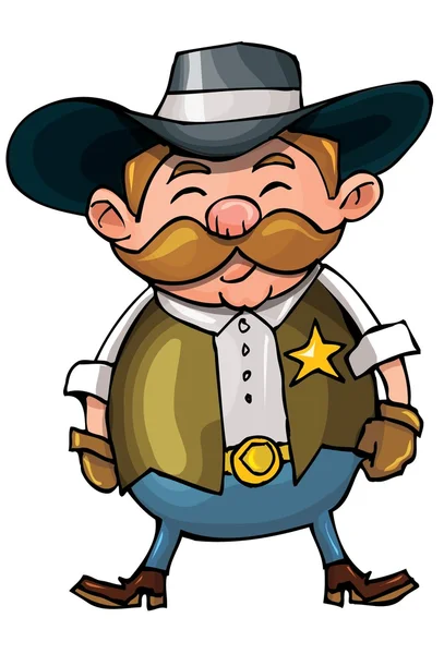 Cute cartoon cowboy with a gun belt — Stock Vector