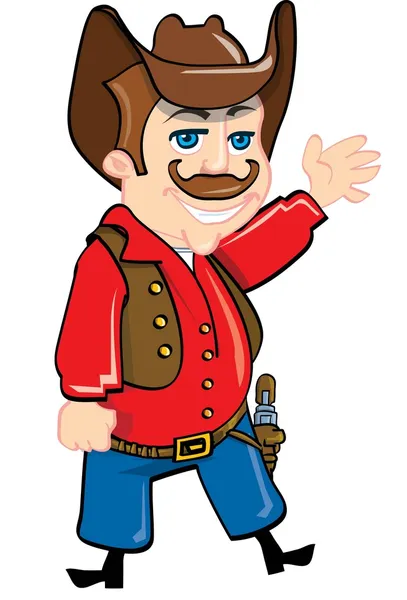 Cartoon cowboy med en pistol bälte — Stock vektor
