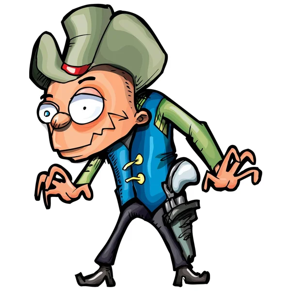 Καουμπόη γελοιογραφία με μια ζώνη όπλο και καπέλο — Διανυσματικό Αρχείο