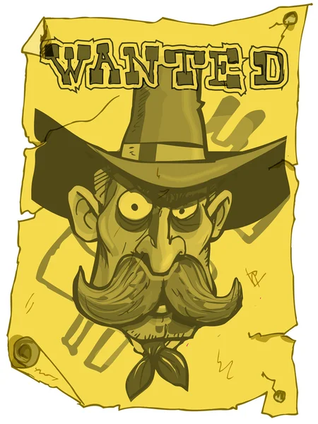 Cartoon cowboy Gezocht poster — Stockvector