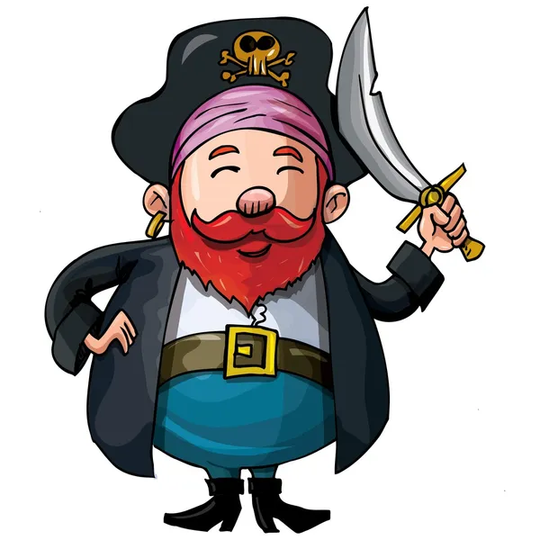 Kreslený pirát s mečem — Stockový vektor