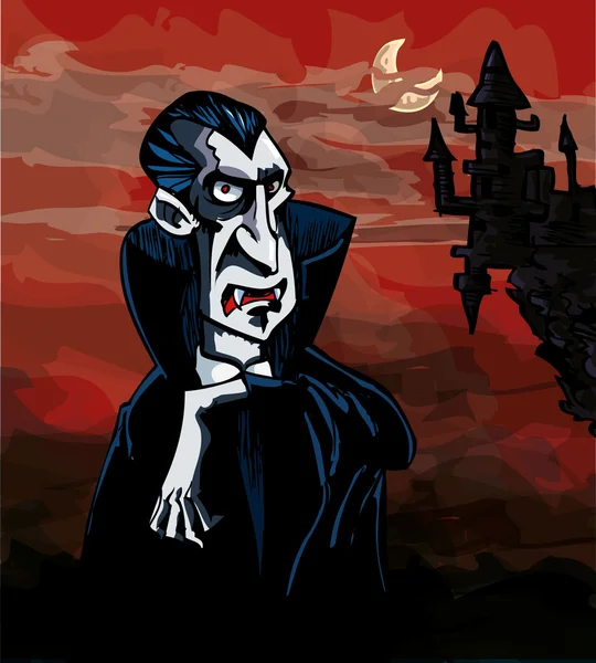 Мультфільм вампір з замку у фоновому режимі — стоковий вектор